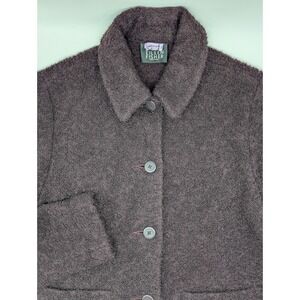 Eileen Fisher Button Front Purple Sweater Jacket Size Medium Women's